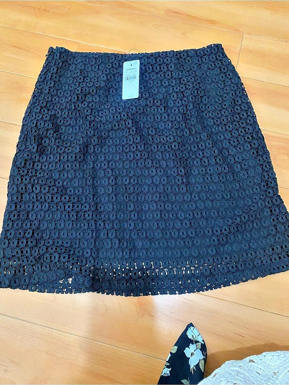 Express Black Lace Mini Skirt NWT